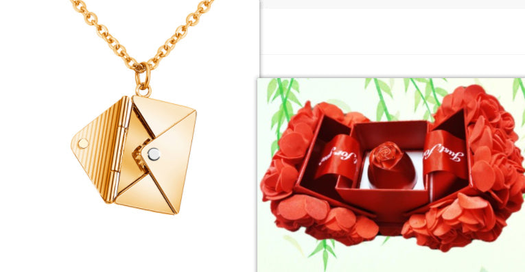 Fashion Jewelry Envelop Necklace Women Lover Letter Pendant Best Gifts For Girlfriend